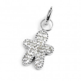 Charm acciaio bimbo con cristalli