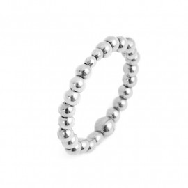 Anello acciaio elastico sfere lisce taglia M