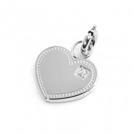 Charm acciaio cuore con zircone