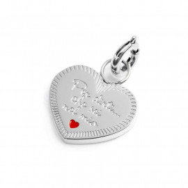 Charm acciaio cuore con zircone