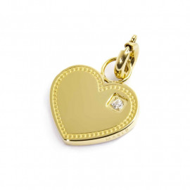 Charm oro cuore con zircone