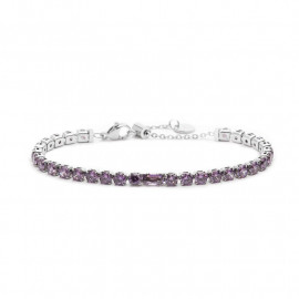 Bracciale tennis 4mm con zircone centrale viola