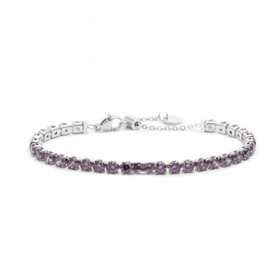 Bracciale tennis 4mm con zircone centrale viola