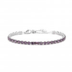 Bracciale tennis 4mm con zircone centrale viola