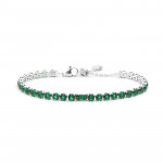 Bracciale tennis 4mm con zircone centrale verdi