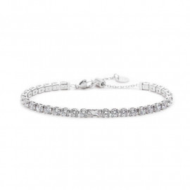 Bracciale tennis 4mm con zircone centrale bianco