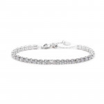 Bracciale tennis 4mm con zircone centrale bianco