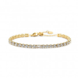 Bracciale oro tennis 4mm con zircone centrale bianco