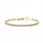 Bracciale oro tennis 4mm con zircone centrale bianco