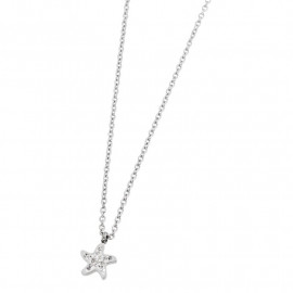 Collana stella marina con cristalli bianchi