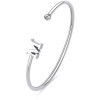 Bracciale rigido Click in acciaio con cristallo bianco