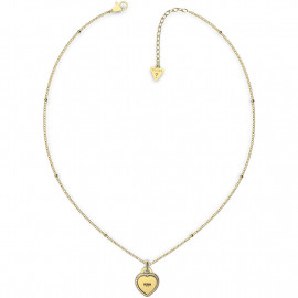 Collana dorata Guess con pendente a forma di cuore e zirconi bianchi