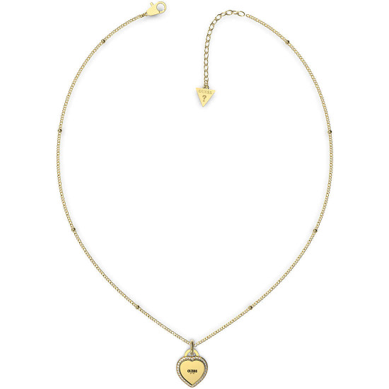 Collana dorata Guess con pendente a forma di cuore e zirconi bianchi