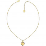 Collana dorata Guess con pendente a forma di cuore e zirconi bianchi