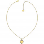 Collana dorata Guess con pendente a forma di cuore e zirconi bianchi