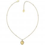 Collana dorata Guess con pendente a forma di cuore e zirconi bianchi