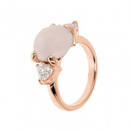 Anello Felicia con quarzo rosa
