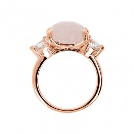 Anello Felicia con quarzo rosa