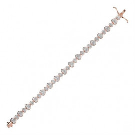 Bracciale Tennis con Cuori Pavé in Cubic Zirconia