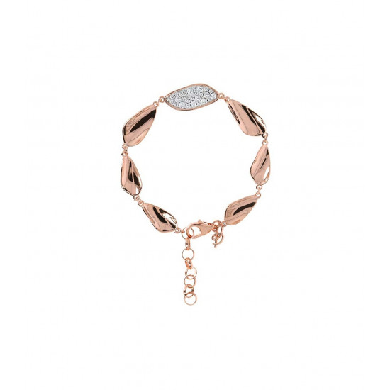 Bracciale Altissima con Foglie Rose Gold e Pavè di Cubic Zirconia