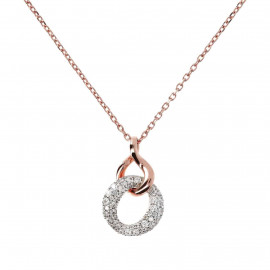 Collana Doppio Pendente con Pavé in Cubic Zirconia