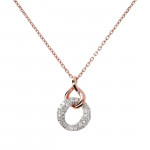 Collana Doppio Pendente con Pavé in Cubic Zirconia