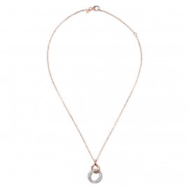 Collana Doppio Pendente con Pavé in Cubic Zirconia