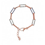 Bracciale Catena Forzatina Allungata Paperclip con Cubic Zirconia