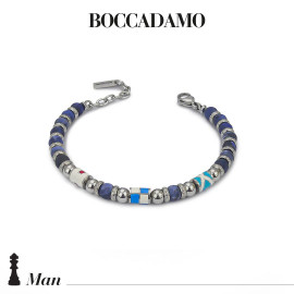 Bracciale con sodalite, elementi smaltati e Pvd