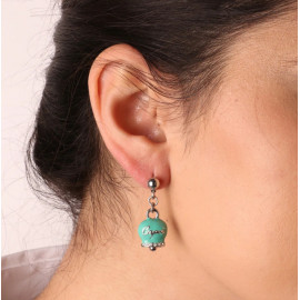 Orecchini in metallo pendente campanella verde