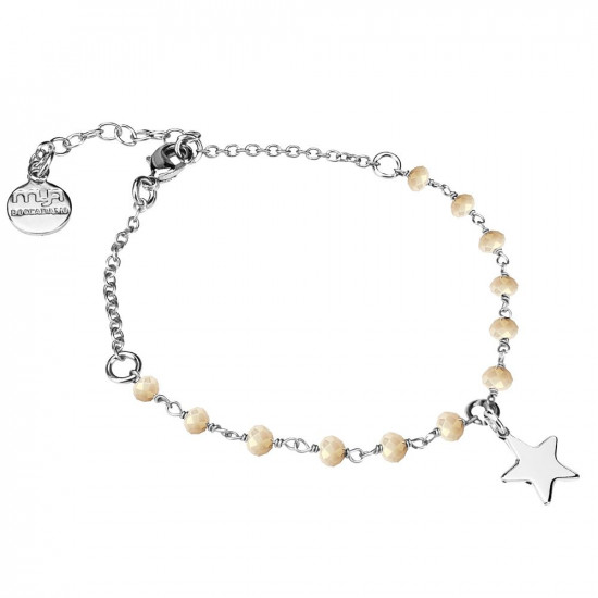 Bracciale con cristalli beige e stella