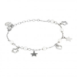 Bracciale con charms e perle naturali