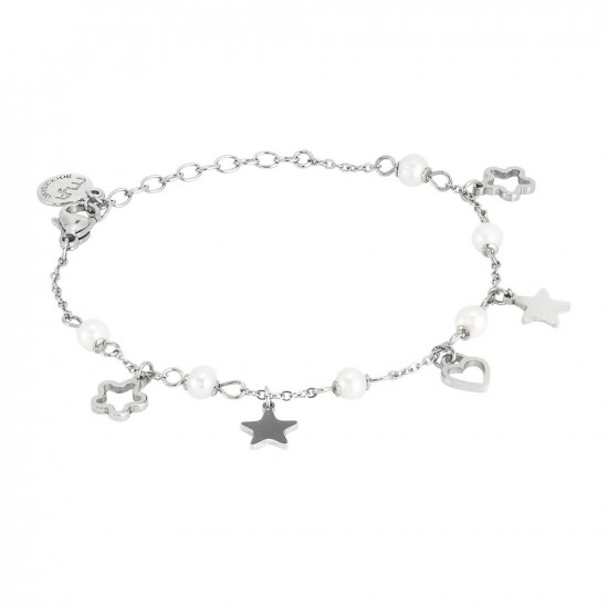 Bracciale con charms e perle naturali