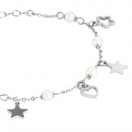 Bracciale con charms e perle naturali