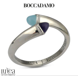 Bracciale a molla con cristalli aquamilk e tanzanite