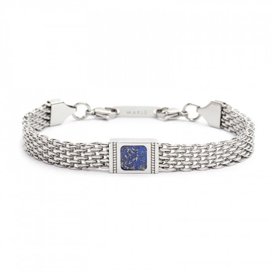 Bracciale con pietra centrale catena mesh