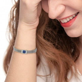 Bracciale con pietra centrale catena mesh