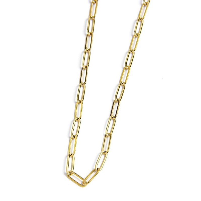 Collane A Maglie Di Ancoraggio Mariner Collana A Maglie Piatte In Oro Placcato Girocollo In Ottone - Foto 4