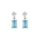 Orecchini Princess con Zircone Rettangolare Acqua Marina