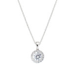 Collana Diamond con Zircone tondo Bianco