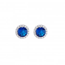 Orecchini Diamond con Zircone tondo Blu