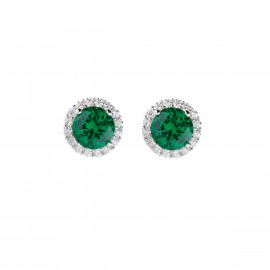 Orecchini Diamond con Zircone tondo Verde