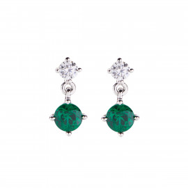 Orecchini Princess con Zircone Tondo Verde