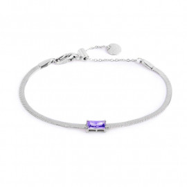 Bracciale catena snake con zircone baguette