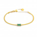 Bracciale catena snake con zircone baguette
