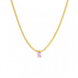 Collana catena snake con zircone baguette