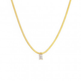 Collana catena snake con zircone baguette