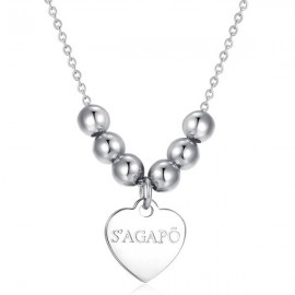 Collana donna S'Agapò collezione Happy con sfere grigie