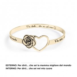 Bracciale rigido Marlù mamma con rosa oro
