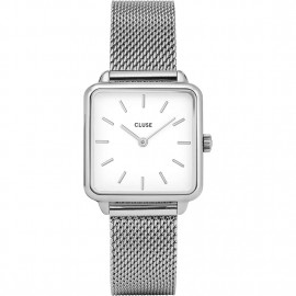 orologio cluse la tétragone silver mesh/white